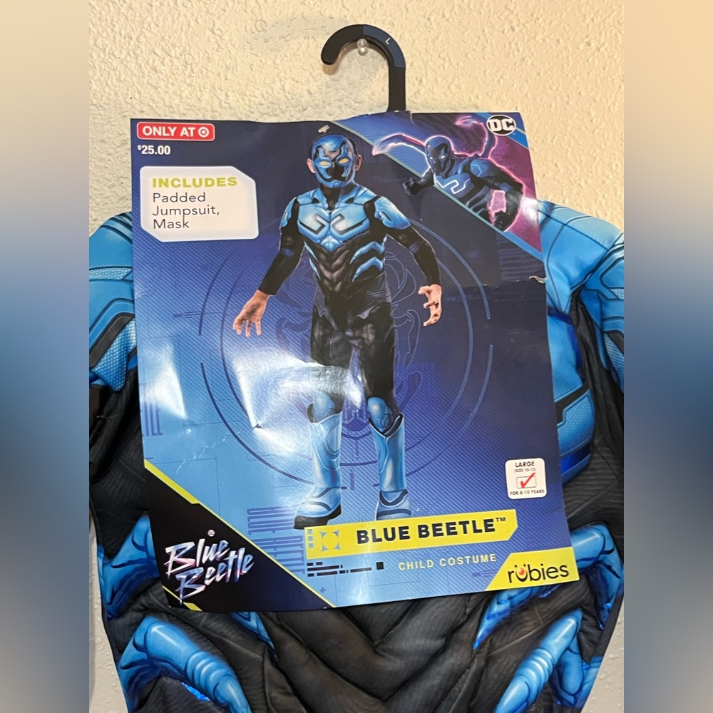 Blue Beetle Superhero Costume with muscles for Kids